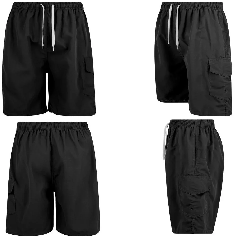 Men's Swim Trunks 3 Pockets Cargo Swimming Shorts Swimwear Suit Beach Surf Board - Picture 3 of 5